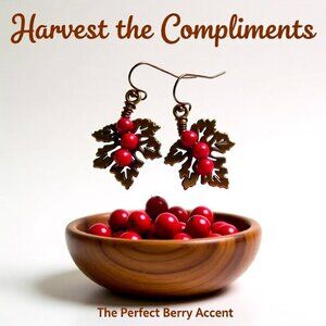 Autumn Berry Leaf Earrings – Copper & Bronze Patina Painted Filigree Leaves